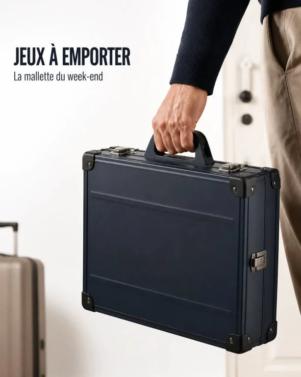 Mallette jeux de société avec poignée intégrée pour un transport facile