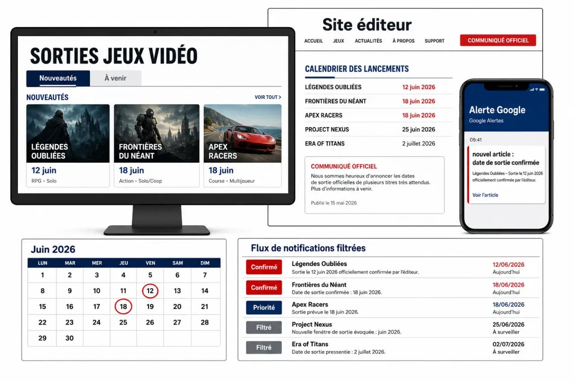 Comment rester informé des dernières sorties jeux vidéo avec veille Steam, alertes et sites officiels