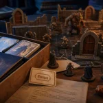 HeroQuest jeux de société : boîte ouverte, cartes et quêtes