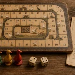 Jeux de l'oie plateau en bois, case 63