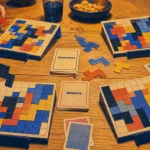 Jeux de société Tetris : grilles remplies de tétriminos, ambiance en pression