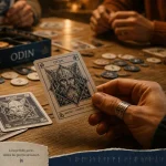 Odin jeux de société : cartes vikings sur table en bois