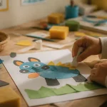 Activité manuelle 4 ans : collage d’animaux avec papier et colle