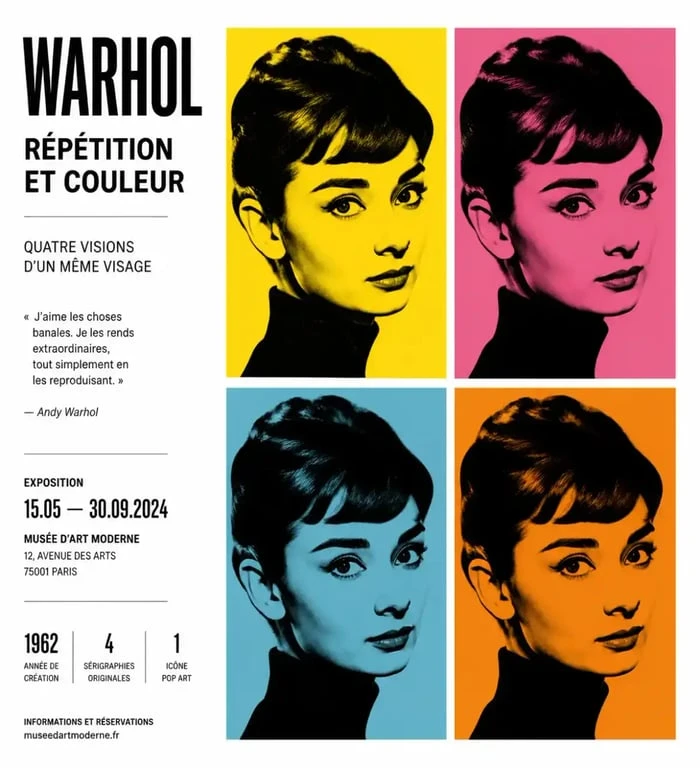 Activité d'arts visuels en maternelle inspirée d'Andy Warhol