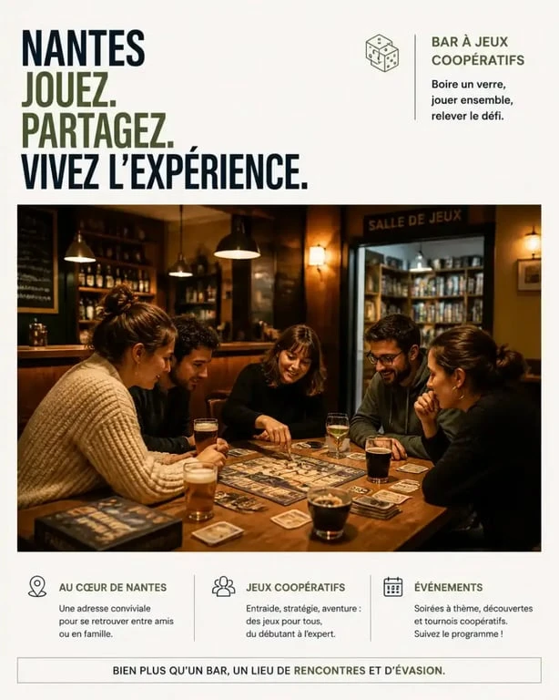 Pioche - bar et jeux coopératifs à Nantes, ambiance conviviale dans un lieu chaleureux