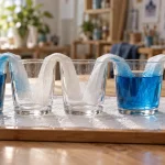 Expérience scientifique enfant capillarité : essuie-tout dans l’eau