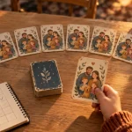 Jeu de sept famille : cartes et pioche, prêt à jouer