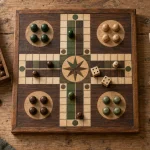 Jeux de société en bois pour enfants : plateau et pions en bois