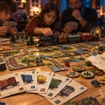 Jeux de société train : plateau ferroviaire, cartes wagons et ambiance de jeu