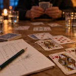 Le barbue jeu de carte, feuille Barbu et cartes à garder score au plus bas