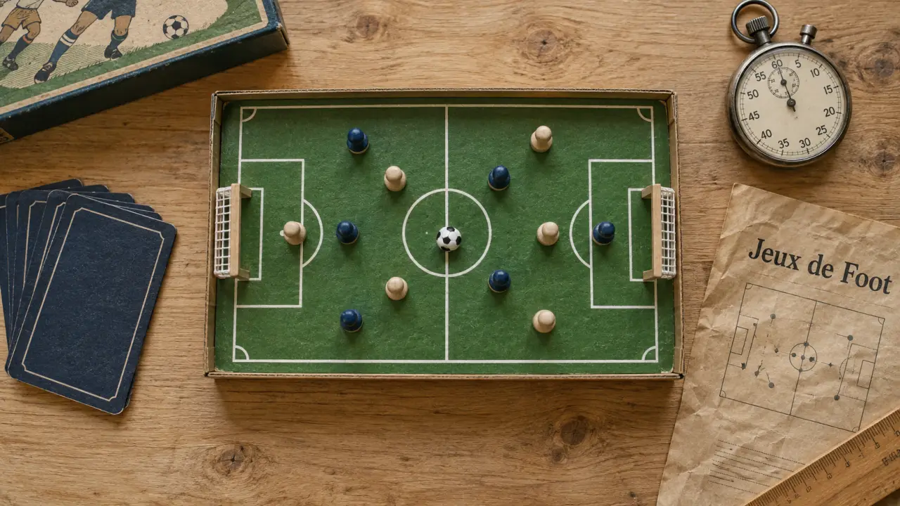 Jeu de société foot : mini terrain, pions et cartes